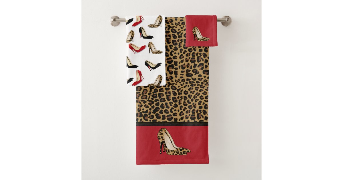 Fashionable Jaguar Stiletto Heels Bath Towel Set Zazzle