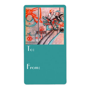 Fashionable Ladies Christmas Shopping Label