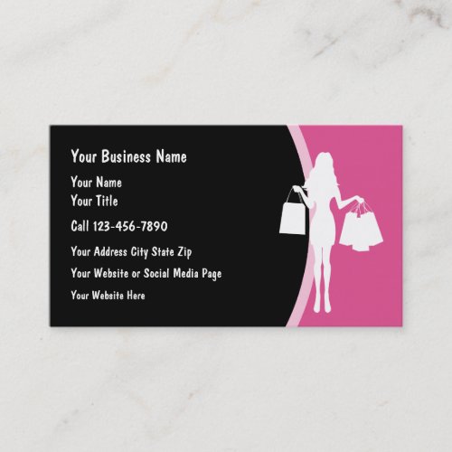Fashionable Ladies Fashion And Shopping Theme Business Card