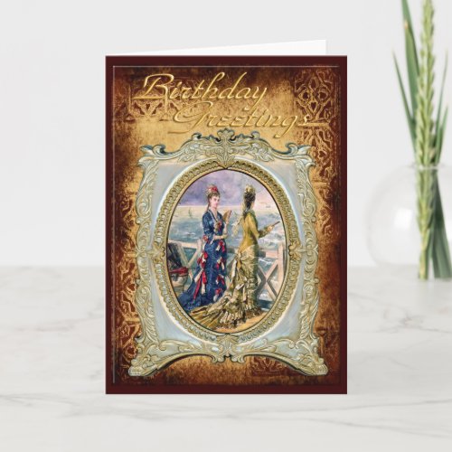Fashionable Ladies in a Frame Birthday Card