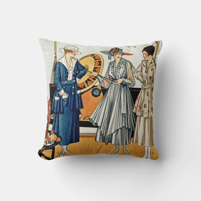 Fashionable Ladies Throw Pillow (Front)