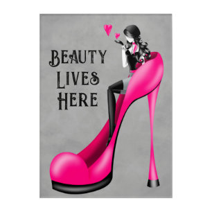 Fashionable Lady in Stiletto Acrylic Print