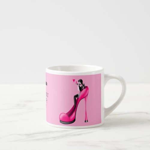 Fashionable Lady in Stiletto Espresso Cup