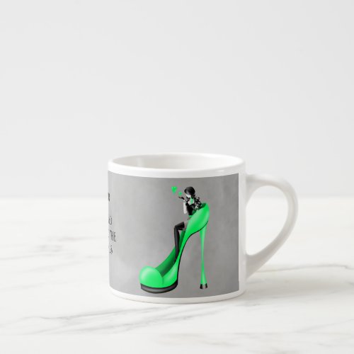 Fashionable Lady in Stiletto Espresso Cup