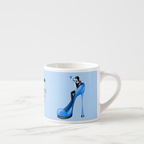 Fashionable Lady in Stiletto Espresso Cup