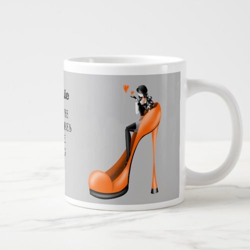 Fashionable Lady in Stiletto Giant Coffee Mug