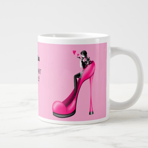 Fashionable Lady in Stiletto Giant Coffee Mug