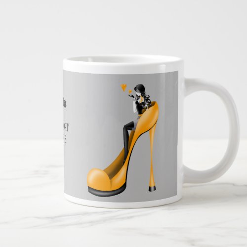 Fashionable Lady in Stiletto Giant Coffee Mug