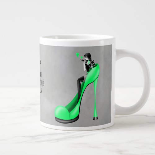 Fashionable Lady in Stiletto Giant Coffee Mug