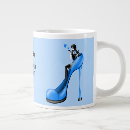 Fashionable Lady in Stiletto Giant Coffee Mug