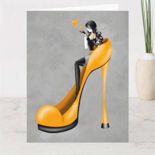 Fashionable Lady in Stiletto Greetings Card