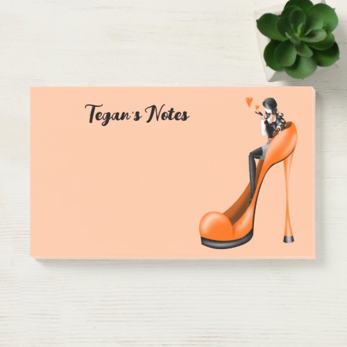 Fashionable Lady in Stiletto Notes