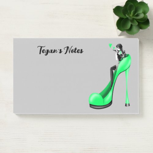 Fashionable Lady in Stiletto Notes