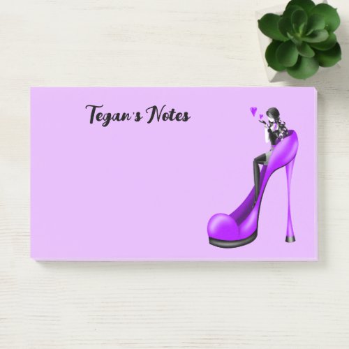 Fashionable Lady in Stiletto Notes
