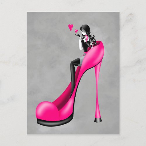 Fashionable Lady in Stiletto  Postcard