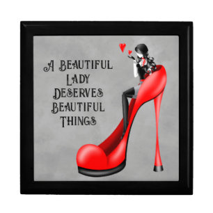 Fashionable Lady in Stiletto Shoe Gift Box