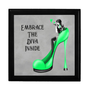 Fashionable Lady in Stiletto Shoe Gift Box