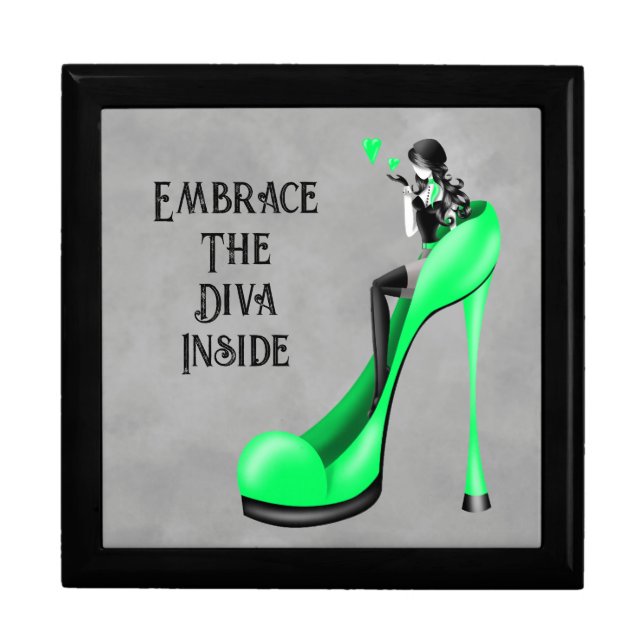 Fashionable Lady in Stiletto Shoe  Gift Box (Front)