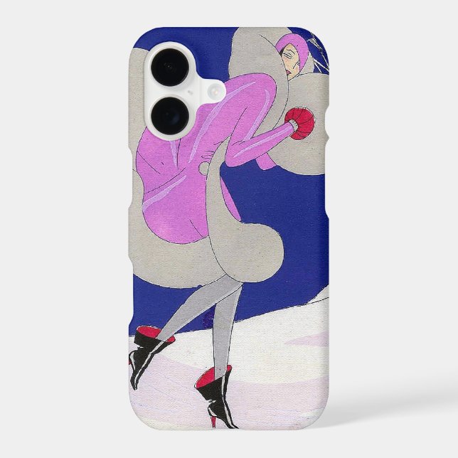 Fashionable lady in winter  Case-Mate iPhone case (Back)