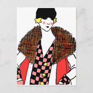fashionable lady postcard