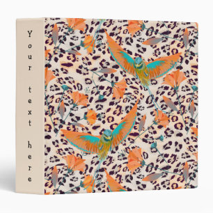 Fashionable leopard print, birds of Paradise 3 Rin Ring Binder