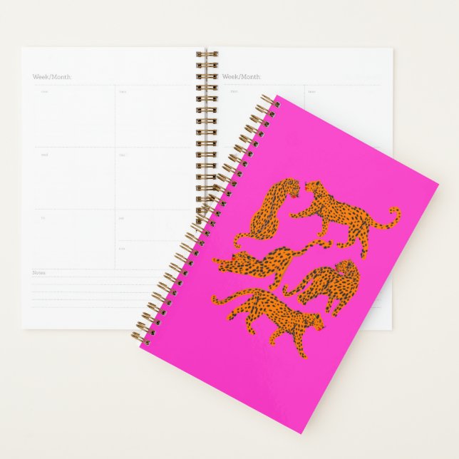 Fashionable leopards with red lips planner (Display)
