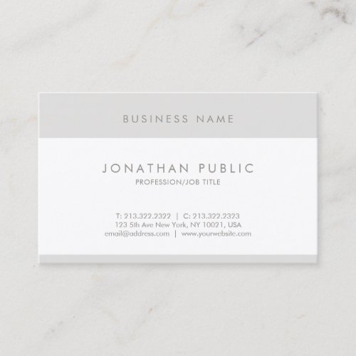 Fashionable Minimalist Modern Plain Simple Luxury Business Card
