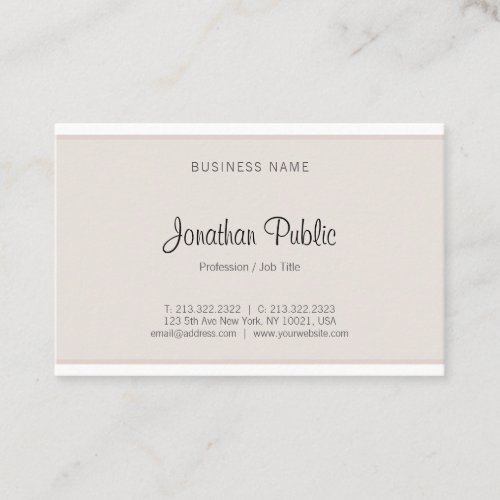Fashionable Minimalist Modern Sleek Elegant Plain Business Card
