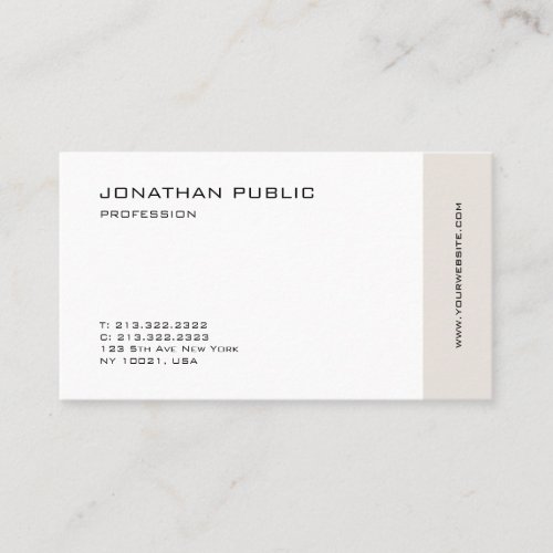 Fashionable Minimalist Professional Elegant Clean Business Card