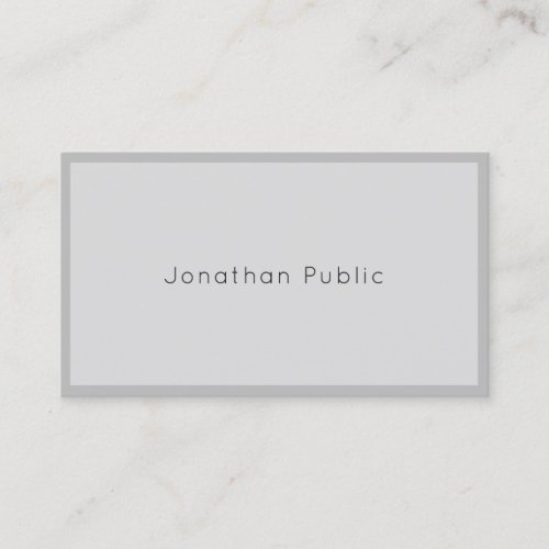 Fashionable Modern Elegant Sleek Grey Trendy Plain Business Card
