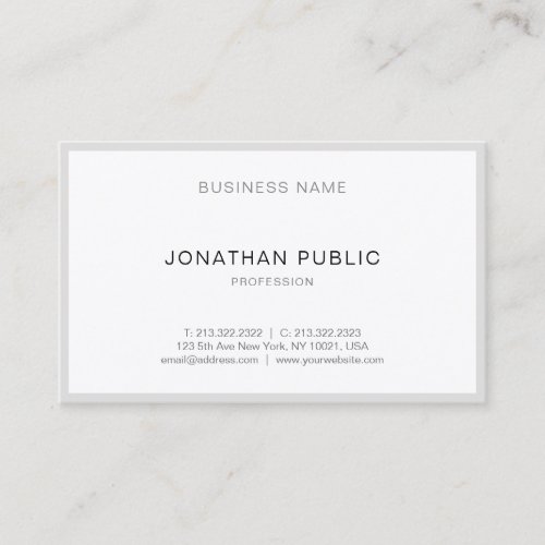 Fashionable Modern Minimalist Plain Simple Luxury Business Card