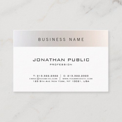 Fashionable Modern Minimalist Professional Plain Business Card