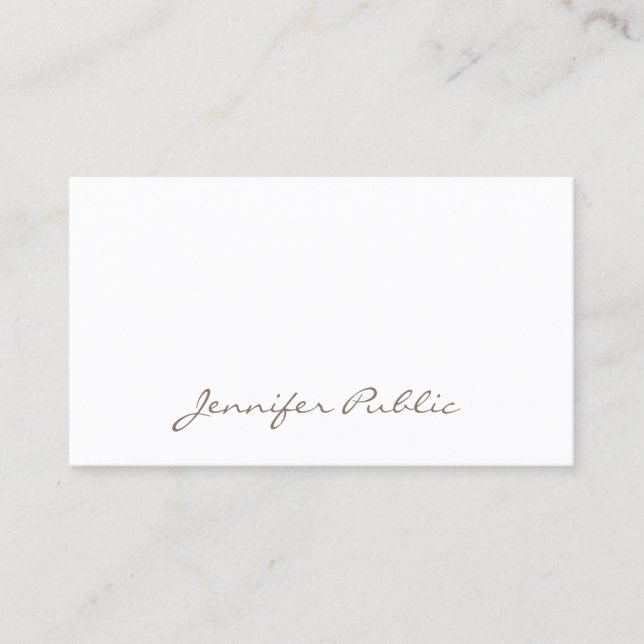 Fashionable Modern Professional Cute Clean Plain Business Card (Front)