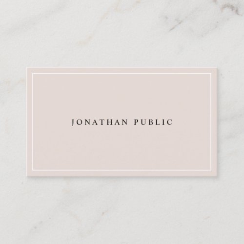 Fashionable Modern Sleek Professional Top Plain Business Card