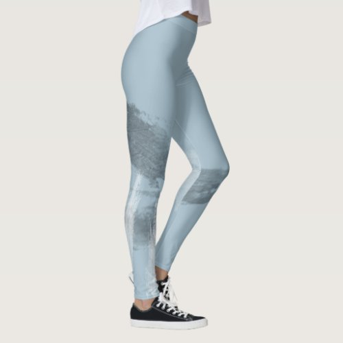 Fashionable Monochrome Urban Graffiti Smear Leggings