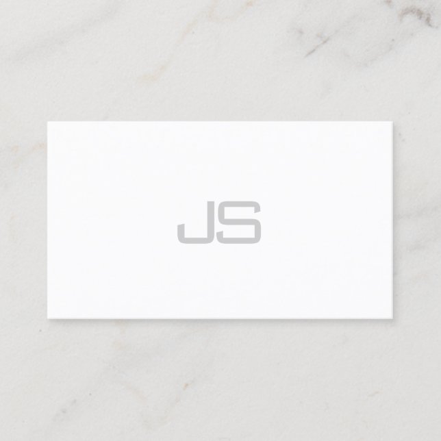 Fashionable Monogram Modern Design Clean Plain Business Card (Front)