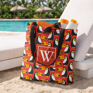 Fashionable Monogram Toucan Tote Bag