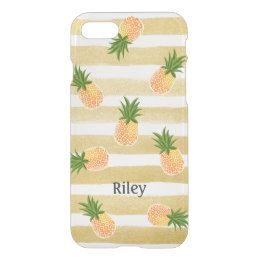 Fashionable Pineapple Pattern with Gold Stripes iPhone 8/7 Case
