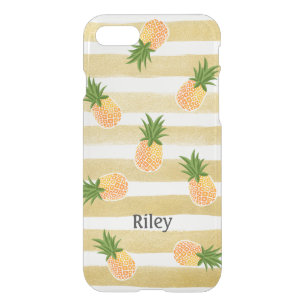 Fashionable Pineapple Pattern with Gold Stripes iPhone SE/8/7 Case