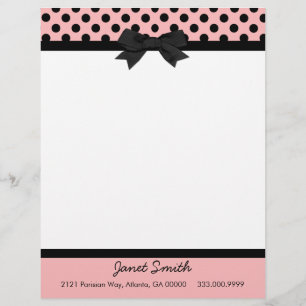 Fashionable Pink & Black Business Letterhead