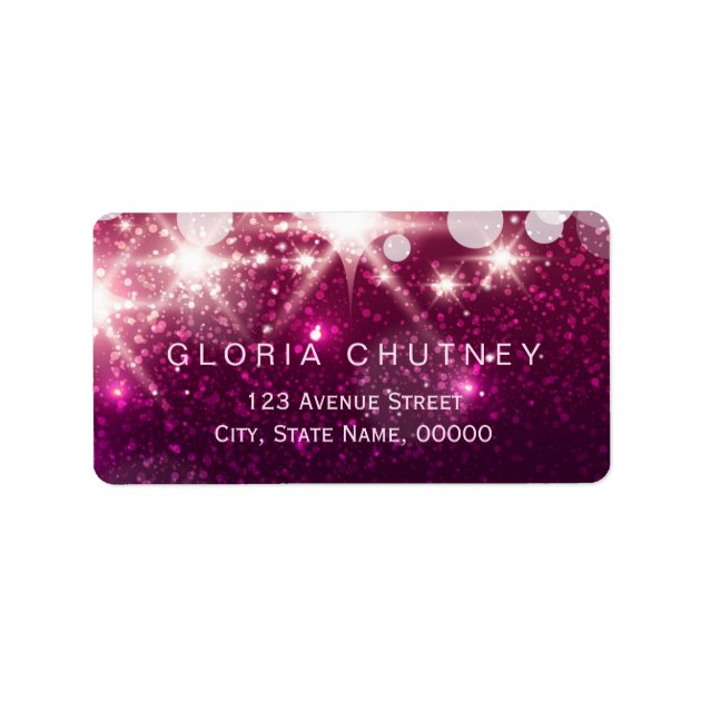 Fashionable Pink Glitter With Glamour Sparkles Label