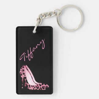 Fashionable Pink Jaguar Stiletto Custom Key Chain