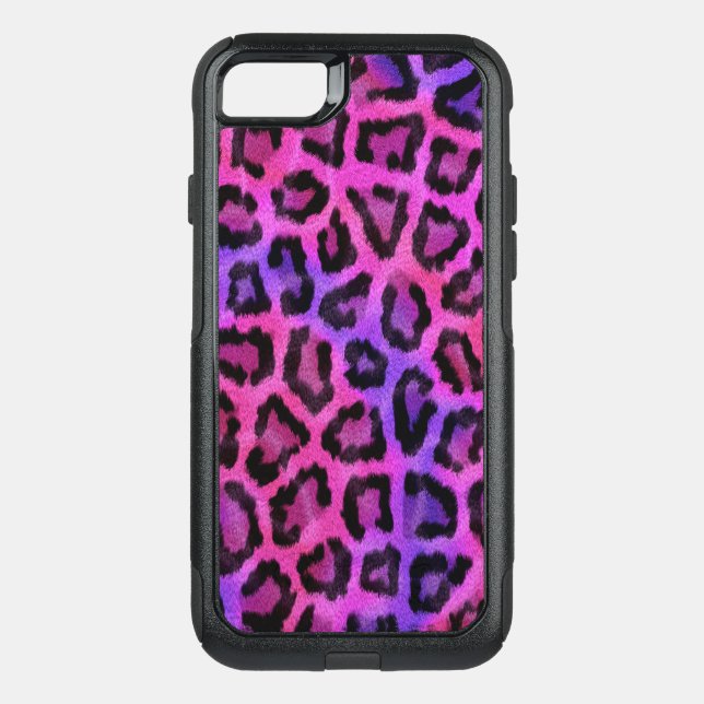 Fashionable Pink Leopard Pattern Otterbox iPhone Case (Back)