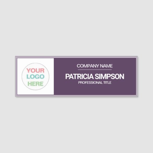 Fashionable Purple Acai Violet Add Logo Title  Name Tag