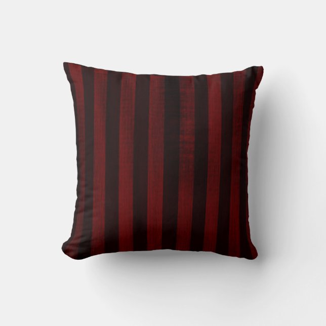 fashionable red and black stripes throw pillow (Front)
