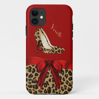 Fashionable Red & Jaguar Print iPhone 5 Case
