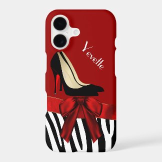 Fashionable Red & Zebra Print iPhone 17 Case