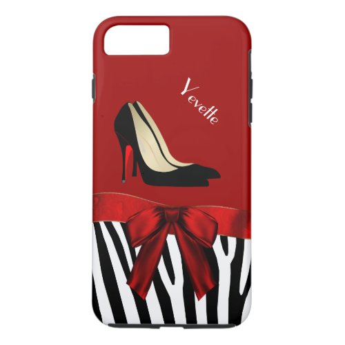 Fashionable Red  Zebra Print iPhone 7 Plus Case