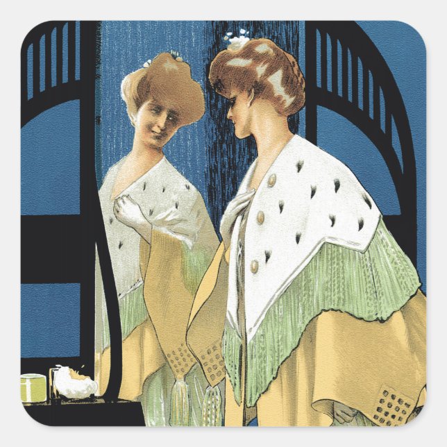 Fashionable Reflection Square Sticker (Front)