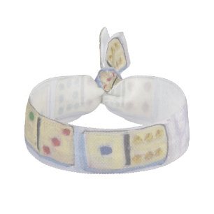 Fashionable Retro Lilac Abstract Dominoes Player Ribbon Hair Tie